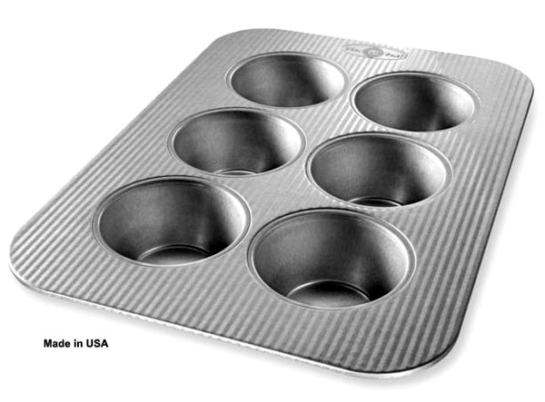 USA Pan Bakeware Aluminized Steel Mini Fluted Tart Pan, 6-Cup