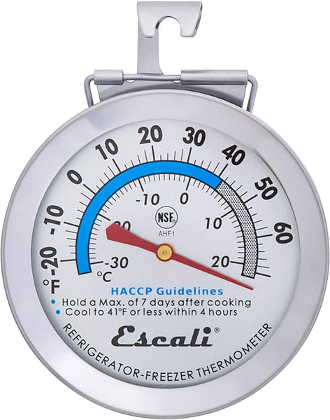 Escali Extra-Large Round Grill Thermometer - Clear Dial, Ideal