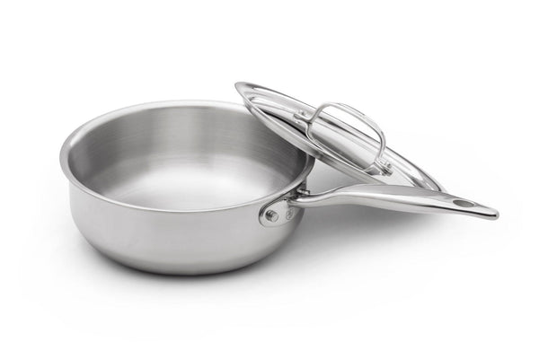 Heritage Steel Titanium Series 13.5 French Skillet, 5-Ply Clad Stainless  Steel Cookware with 316Ti, Made in USA