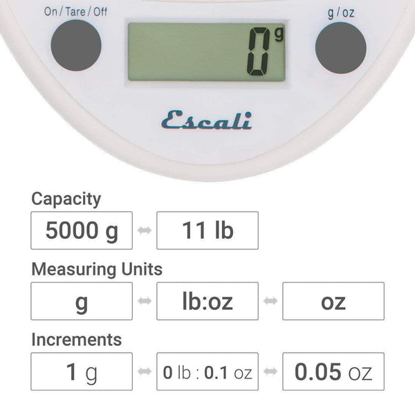 Escali Primo Digital Scale - White – The Seasoned Gourmet