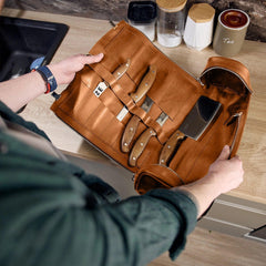 Personalized Leather Knife Bag For Chefs