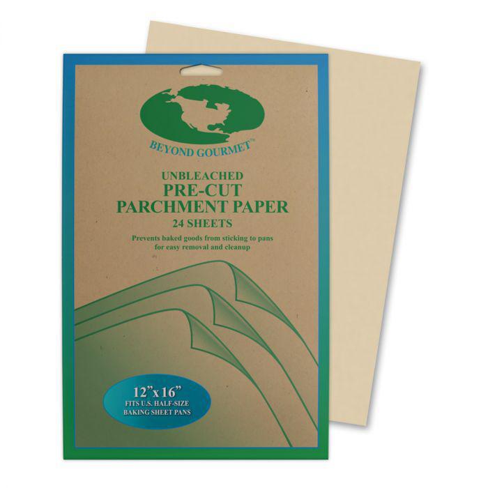 Beyond Gourmet Unbleached Pre-Cut Parchment Paper Sheets, Set of 24