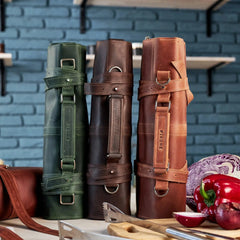 Leather BBQ Roll Bag (6 slots)