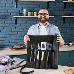 Leather BBQ Roll Bag (6 slots)