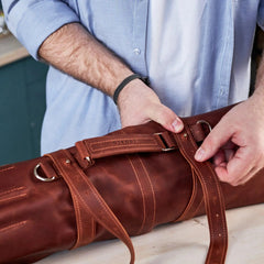 Leather BBQ Roll Bag (6 slots)