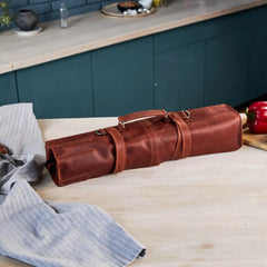 Leather BBQ Roll Bag (6 slots)