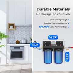 Waterdrop 2-Stage Whole House Water Filter System Reduce Iron&Manganese