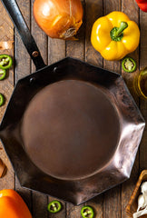 10" Octagon Carbon Steel Skillet - Hand Forged