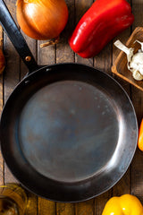 10" Round Carbon Steel Skillet - Hand Forged