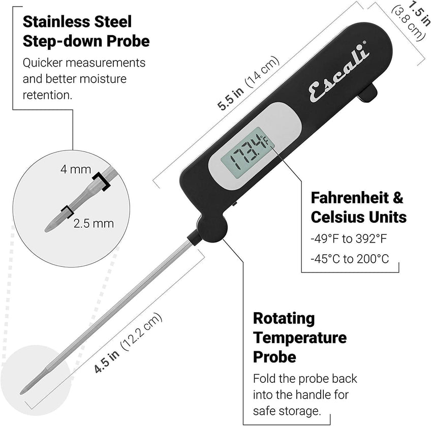 Escali Folding Digital Thermometer – The Seasoned Gourmet